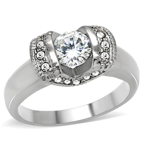 1.16CT CZ SOLITAIRE STAINLESS STEEL BAND-6 sizes